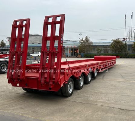 Main Beam Q345B / T700 Steel 40 Ton Lowbed Trailer for Heavy Duty Cargo