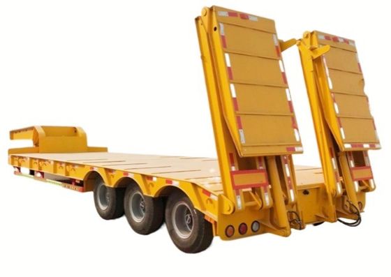 Leaf Spring 3 Axle Hydraulic Extendable Lowboy Loader Lowbed Semi Trailer for Heavy Loads