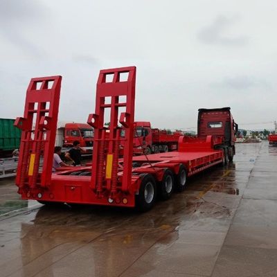 Lowbed Container Trailer for 40T-100T Loads 13/16/20 Ton Axle Q345B / T700 Steel Beam