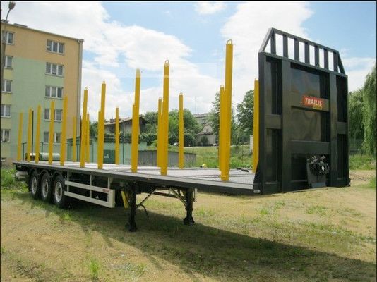 20ft 40ft 45ft Container Semi Truck Trailer with Side Column and 3pc Steel Axles