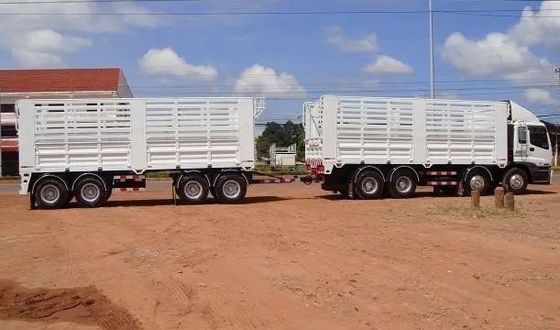 3 Axle Drawbar Towing Dolly Full Truck Trailer With Fence Stake Customer's Request