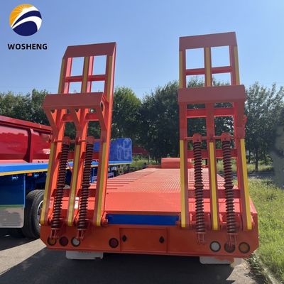 9.0-22.5 Rim 3 Axle 60T Lowbed Truck Semi Trailer for Heavy-Duty  Equipment