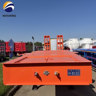 9.0-22.5 Rim 3 Axle 60T Lowbed Truck Semi Trailer for Heavy-Duty  Equipment