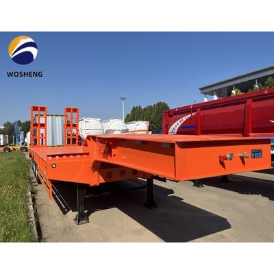 9.0-22.5 Rim 3 Axle 60T Lowbed Truck Semi Trailer for Heavy-Duty  Equipment