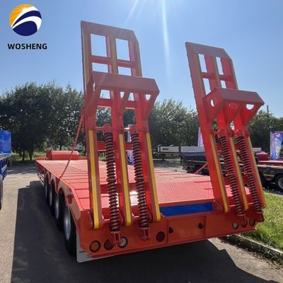 9.0-22.5 Rim 3 Axle 60T Lowbed Truck Semi Trailer for Heavy-Duty  Equipment