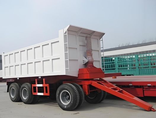 Q345 Carbon Steel 2 Axle 3 Axle Draw Bar Trailer with 30 Ton Capacity and Side Wall