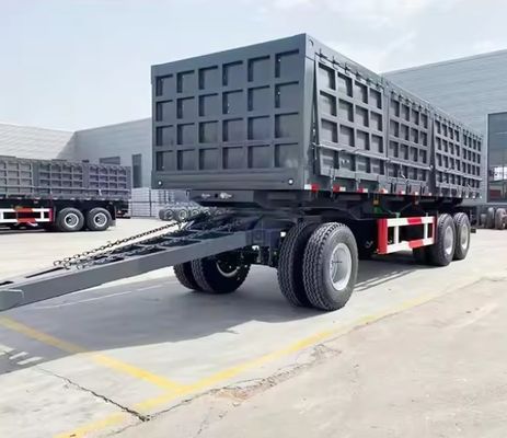 3 Axle Draw Bar Side Dump Full Trailer 40-100 tons Drawbar Towing Dolly Full Truck Trailer