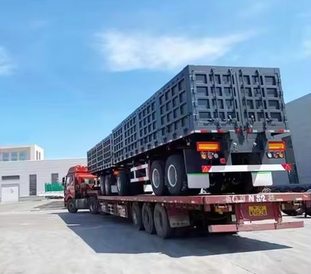3 Axle Draw Bar Side Dump Full Trailer 40-100 tons Drawbar Towing Dolly Full Truck Trailer