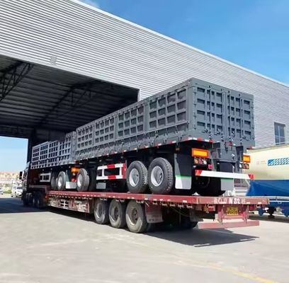 3 Axle Draw Bar Side Dump Full Trailer 40-100 tons Drawbar Towing Dolly Full Truck Trailer