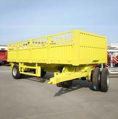 Full Trailer Truck with Grain Function Fence Cargo Semi Truck Trailer