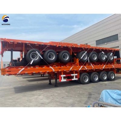 Semi-Trailer Flatbed Container Truck with Adjustable Twist Lock 12500x2500x1600-3100mm