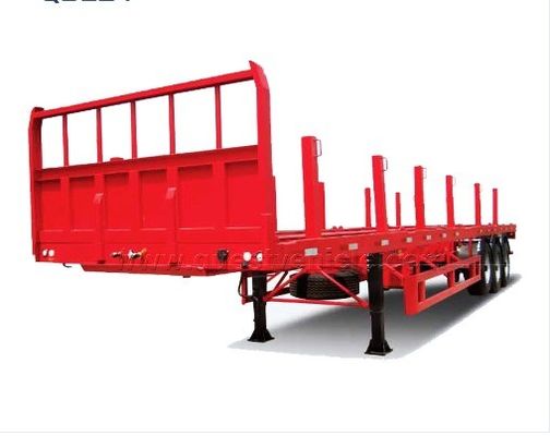 Flatbed Semi Trailer With 20-80 Tons Capacity In 2/3/4 Axles Of 14M For 40ft Trailer