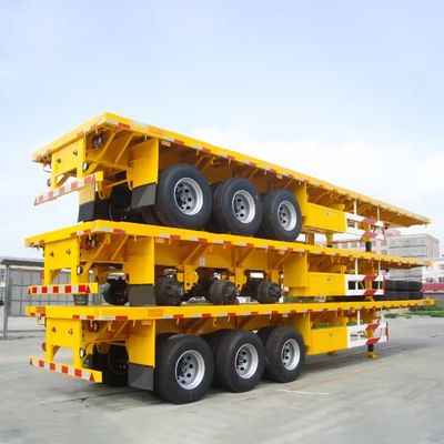 Flatbed Semi Trailer With 20-80 Tons Capacity In 2/3/4 Axles Of 14M For 40ft Trailer