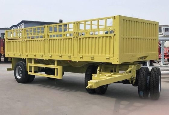 500mm Q345 Carbon Steel Draw Bar Fence Full Trailer with 3 Axles 40-100 Tons Capacity