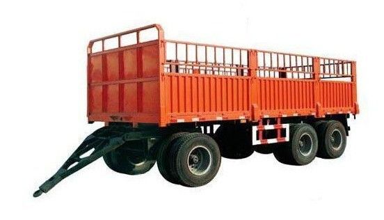 500mm Q345 Carbon Steel Draw Bar Fence Full Trailer with 3 Axles 40-100 Tons Capacity