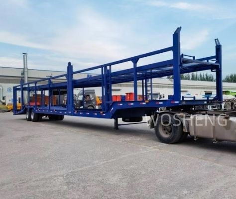 Truck Trailer Wosheng 2 Axles Car Carrier Trailer Double Deck Car Transport Semi Trailer