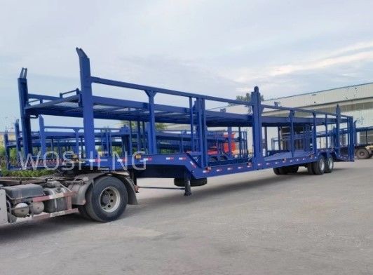 Truck Trailer Wosheng 2 Axles Car Carrier Trailer Double Deck Car Transport Semi Trailer