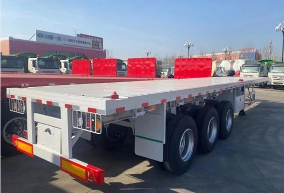 12 Set Twist Lock Flatbed Semi Trailer for 30T to 100ton Capacity and Truck Trailer