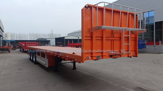 12 Set Twist Lock Flatbed Semi Trailer for 30T to 100ton Capacity and Truck Trailer