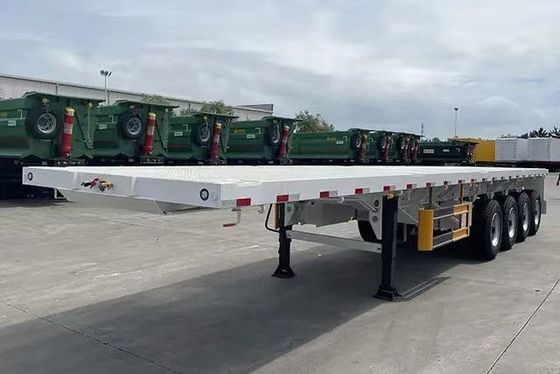 12 Set Twist Lock Flatbed Semi Trailer for 30T to 100ton Capacity and Truck Trailer