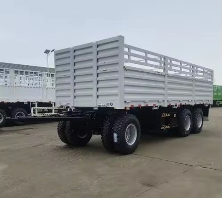 40-100 Tons Steel Material Draw Bar Fence Full Trailer with Mechanical Suspension System