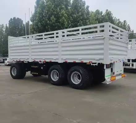 40-100 Tons Steel Material Draw Bar Fence Full Trailer with Mechanical Suspension System