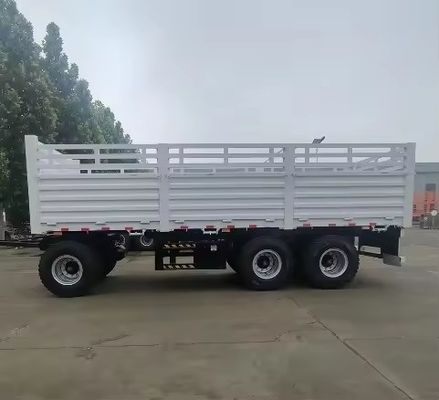 40-100 Tons Steel Material Draw Bar Fence Full Trailer with Mechanical Suspension System