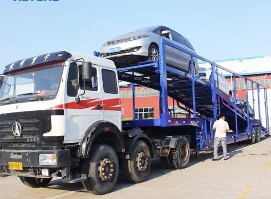 Wosheng 2 Axles Car Carrier Trailer Double Deck Car Transport Semi Trailer for Durable