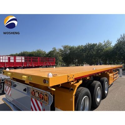 20ft 40ft Container Flatbed Truck Semi Trailer with 3mm 4mm Grain Plate Platform