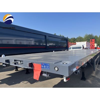 20ft 40ft Container Flatbed Truck Semi Trailer with 3mm 4mm Grain Plate Platform
