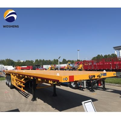 20ft 40ft Container Flatbed Truck Semi Trailer with 3mm 4mm Grain Plate Platform