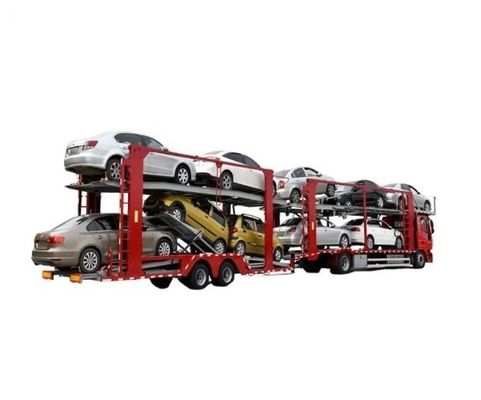 Transport 6-10 Cars with Wosheng 2 Axles Car Carrier Trailer and Double Deck Design