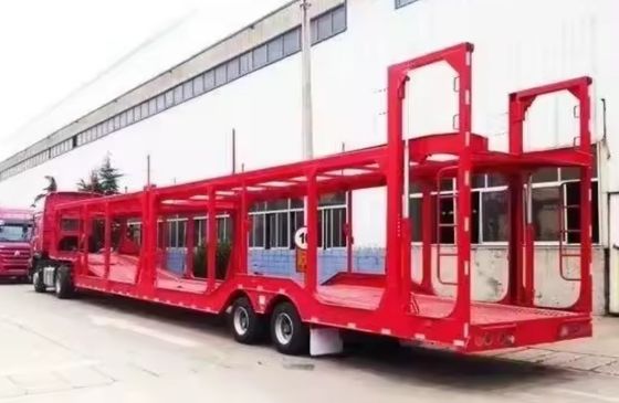 Transport 6-10 Cars with Wosheng 2 Axles Car Carrier Trailer and Double Deck Design
