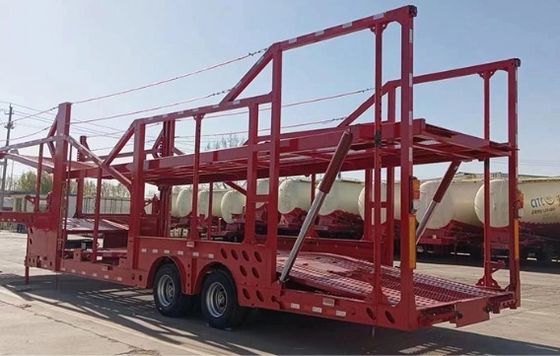 Transport 6-10 Cars with Wosheng 2 Axles Car Carrier Trailer and Double Deck Design