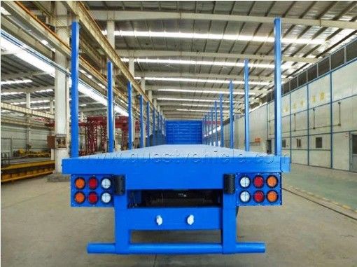 Side Column Flatbed Semi Trailer Designed for Timber Coil and Steel Container Haulage