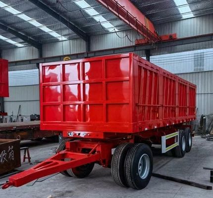 500mm Q345 Carbon Steel Draw Bar Side Wall Full Trailer for 40-100 Tons Load Capacity