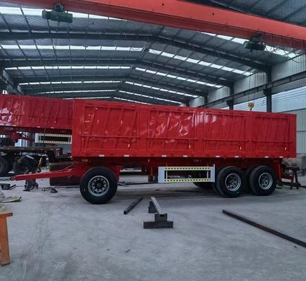 500mm Q345 Carbon Steel Draw Bar Side Wall Full Trailer for 40-100 Tons Load Capacity