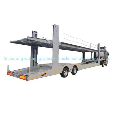 1 Unit Landing Gear Wosheng Car Transport Semi Trailer with 2 Axles and Double Deck