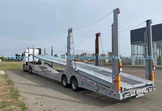 1 Unit Landing Gear Wosheng Car Transport Semi Trailer with 2 Axles and Double Deck