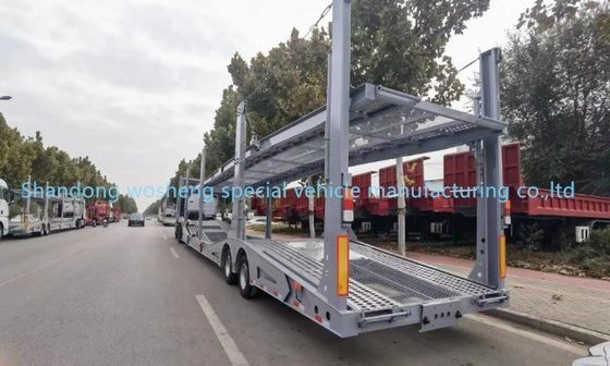 1 Unit Landing Gear Wosheng Car Transport Semi Trailer with 2 Axles and Double Deck