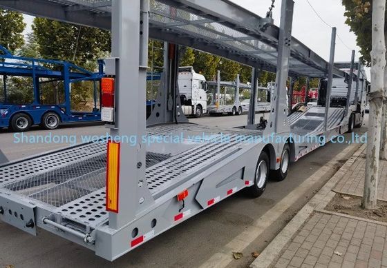 1 Unit Landing Gear Wosheng Car Transport Semi Trailer with 2 Axles and Double Deck
