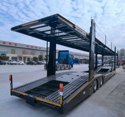 Effortlessly Transport Cars with Wosheng 2 Axles Car Carrier Trailer and 4 pcs Rims