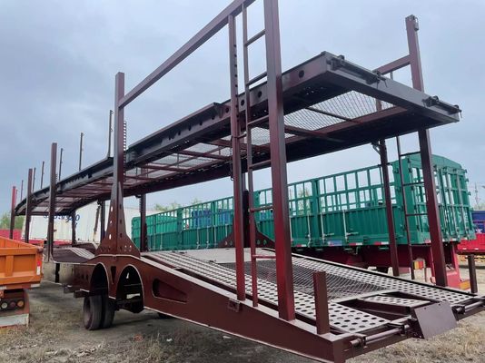 Effortlessly Transport Cars with Wosheng 2 Axles Car Carrier Trailer and 4 pcs Rims