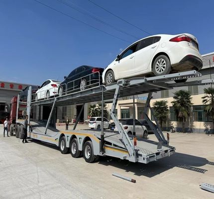 2 Axles Car Carrier Trailer Double Deck Car Transport Semi Trailer with ABS Brake System