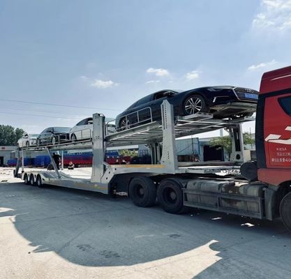 2 Axles Car Carrier Trailer Double Deck Car Transport Semi Trailer with ABS Brake System
