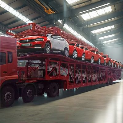 Steel Double Deck CAR Carrier Semi-Trailer 6-12 Units Cdv MPV SUV Hydraulic Device
