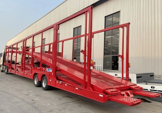 2-Axles Enforced Mechanical Suspension Car Carrier Truck Trailer For Customer's Request