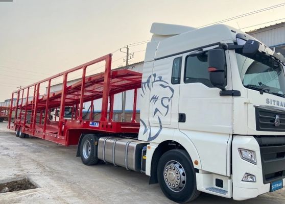 2-Axles Enforced Mechanical Suspension Car Carrier Truck Trailer For Customer's Request