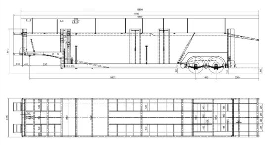 Hydraulic Lifting 2 Axle 8 Units Transport Carrier Car Trailer Car Carrier Semi-trailer for As per
