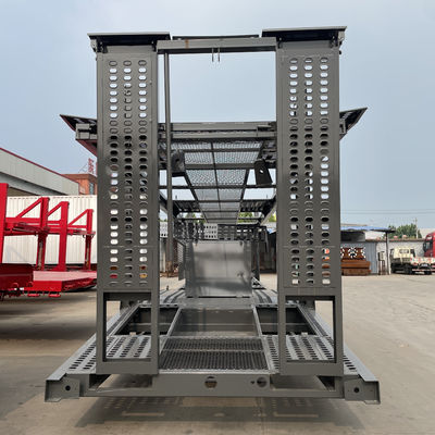Truck Trailer 3 Axle Double Deck Vehicle Car Carrier Semi Trailer with Manual Lifting